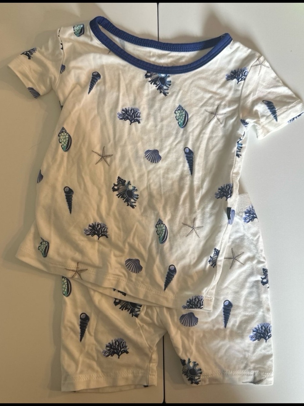 Kyte Baby Royal Blue Shell Beach Short Sleeve Pajamas PJs 18-24m